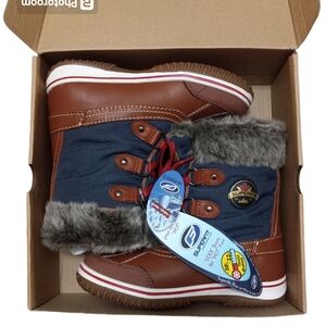 Superfit Anyx Women's Water Resistant Winter Boots Cognac Navy Sz 8 NWT